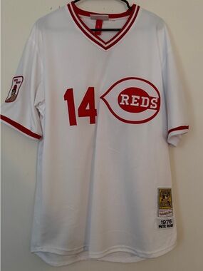 Cincinnati Reds #14 Pete Rose Jersey - White with Red Trim